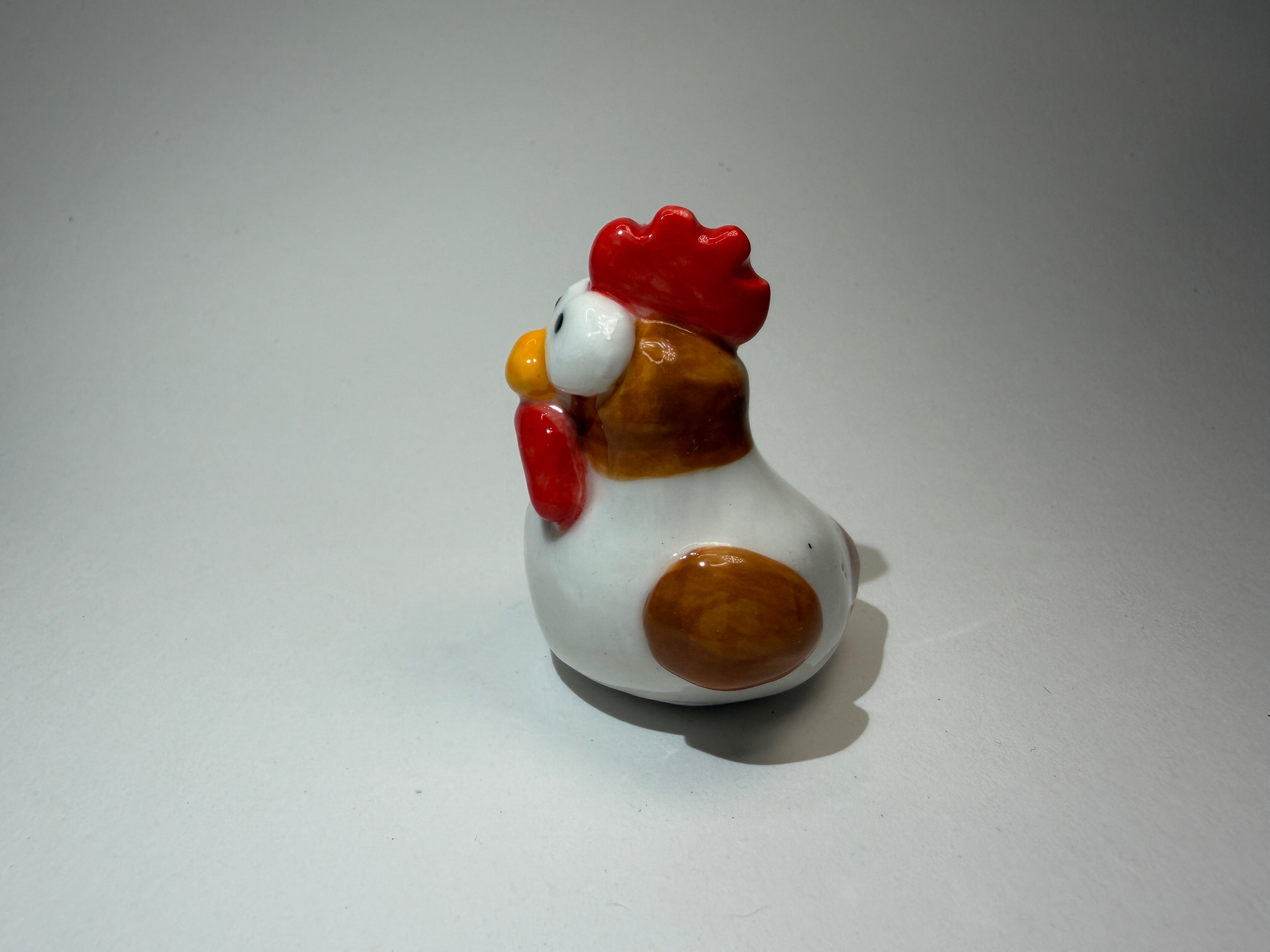 Bug Eyed Chicken/Hen/Rooster Figurine - Handmade Ceramic Ornament