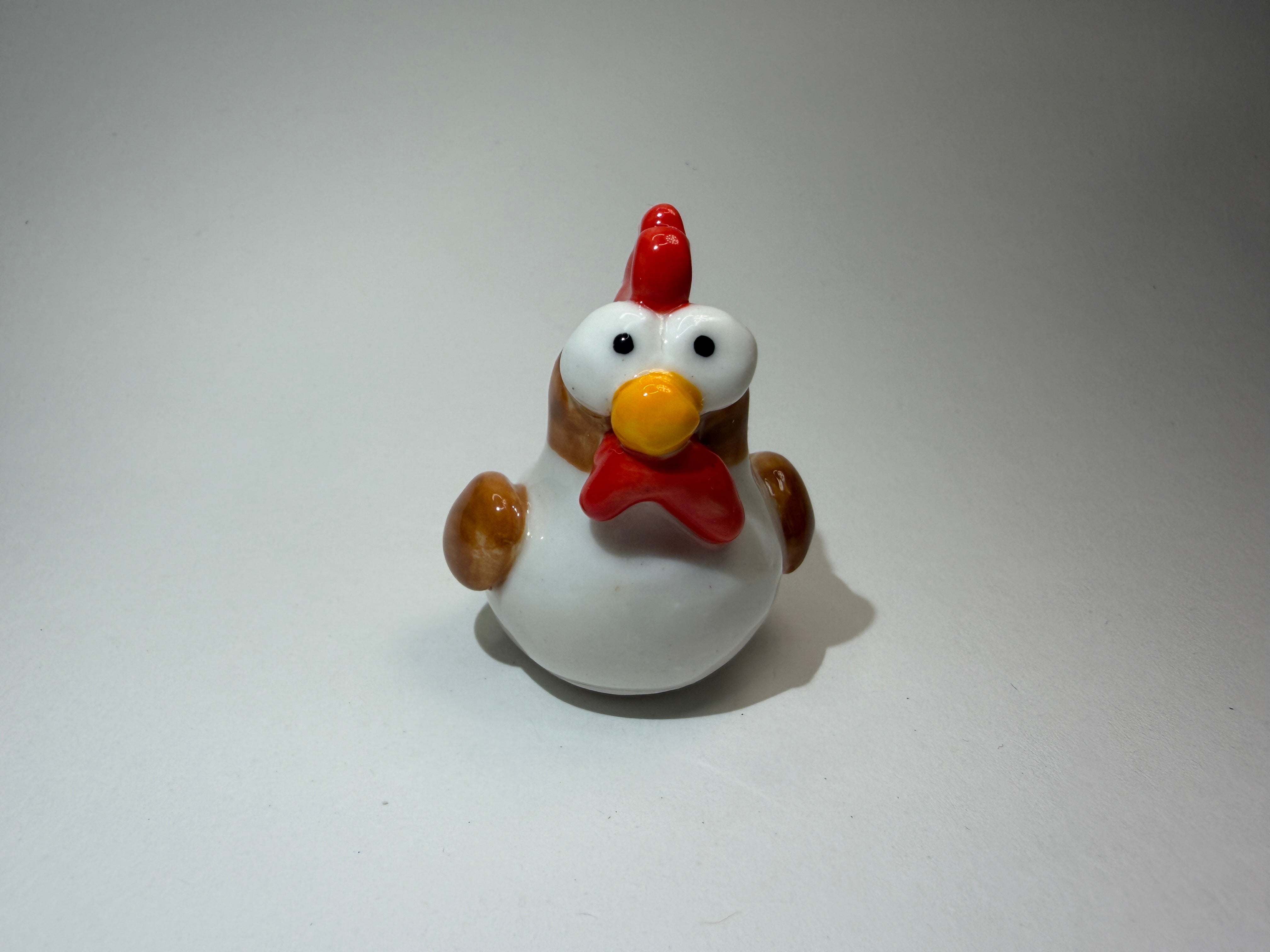 Bug Eyed Chicken/Hen/Rooster Figurine - Handmade Ceramic Ornament
