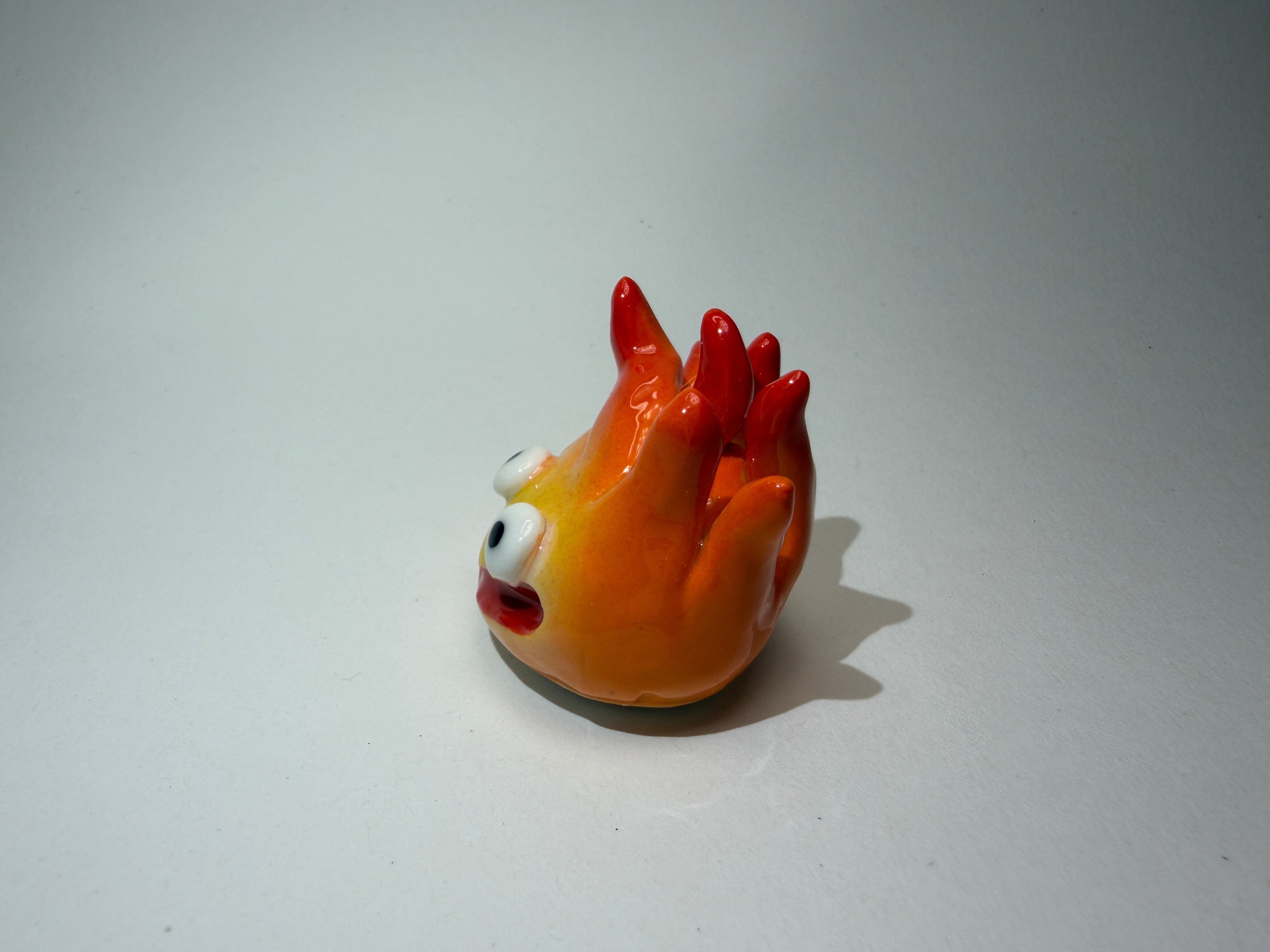 Funny Fire/Flame with Frightened Face - Handmade Ceramic Ornaments