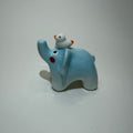 Cute Blue Elephant - Handmade Ceramic Figurine