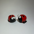 Goofy-Eyed Ladybug Ornaments - Cute Ugly-Cute Ceramic Figurine