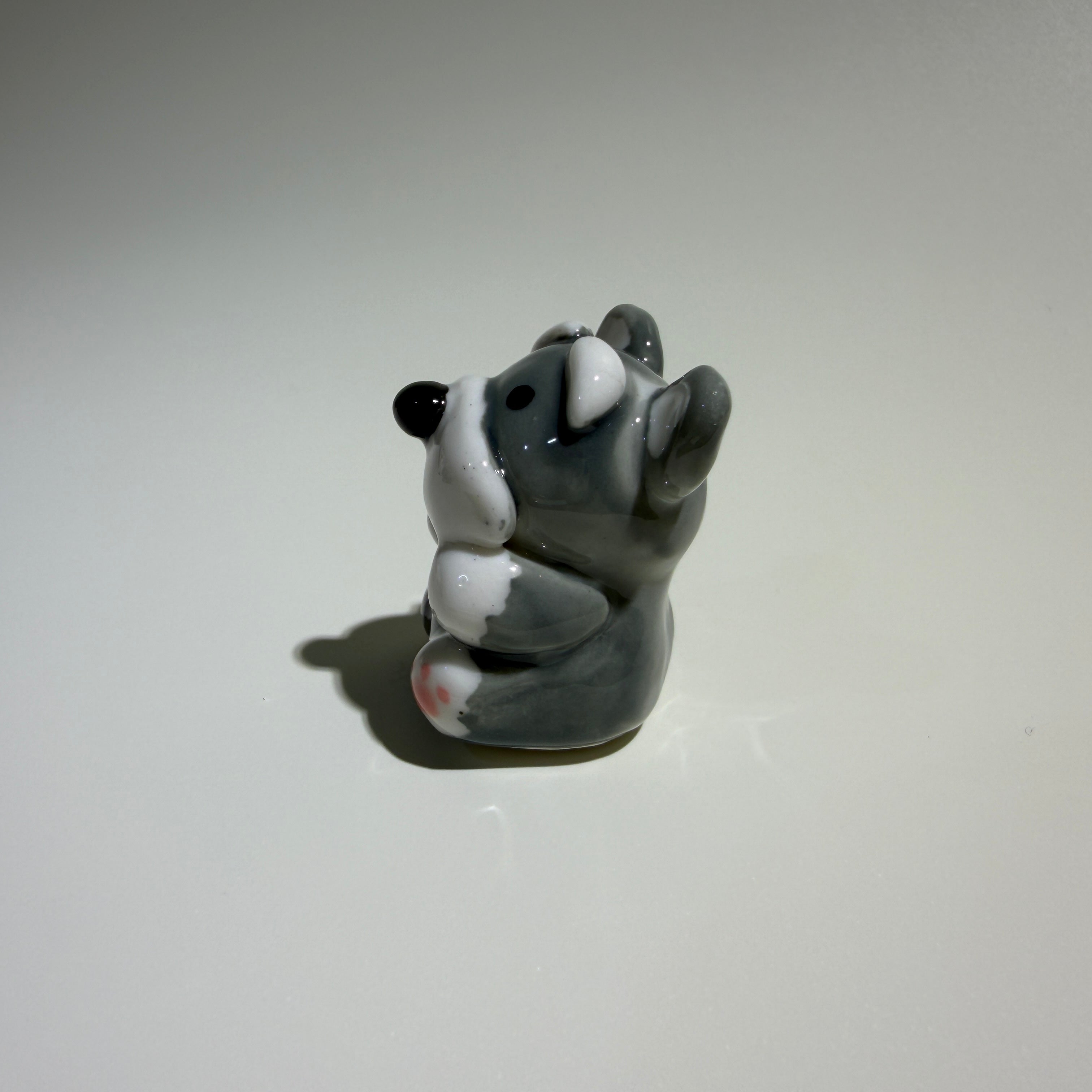 Cute Schnauzer - Handmade Ceramics Dog Figurine